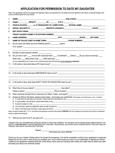 application for dating my granddaughter
